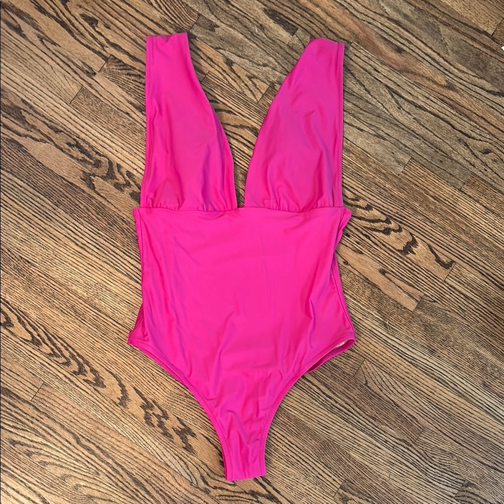 J Crew Pink Bodysuit One Piece with High-Leg Cut